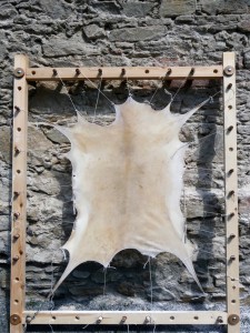 Parchment on frame