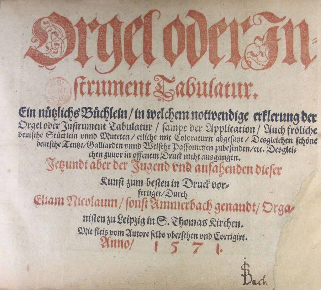 Bach's inscription to the title page