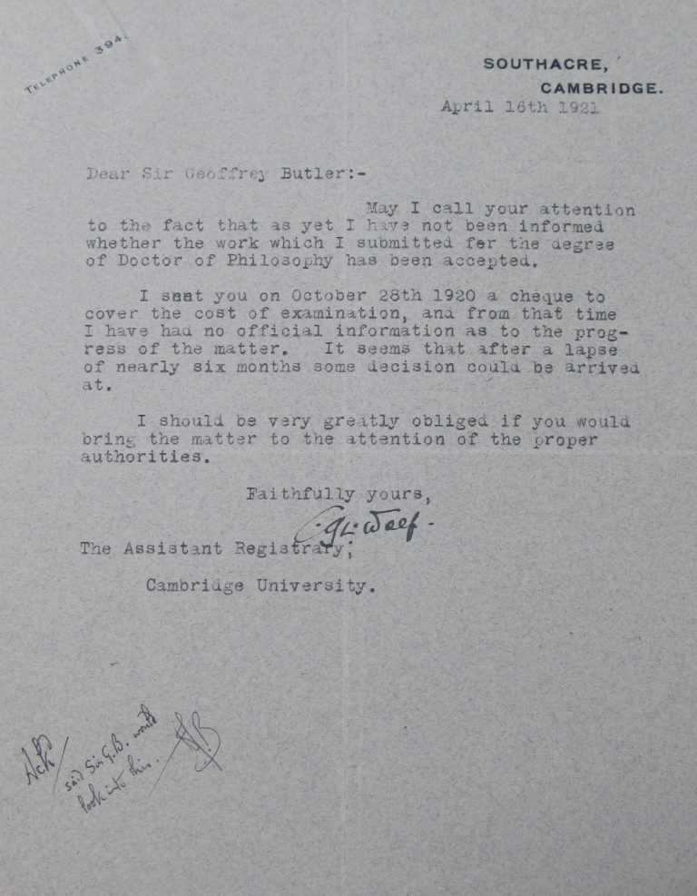 Cambridge university student records image