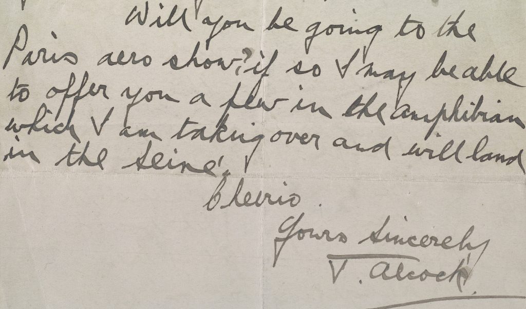 Sir John Alcock's letter to Mr Chorlton