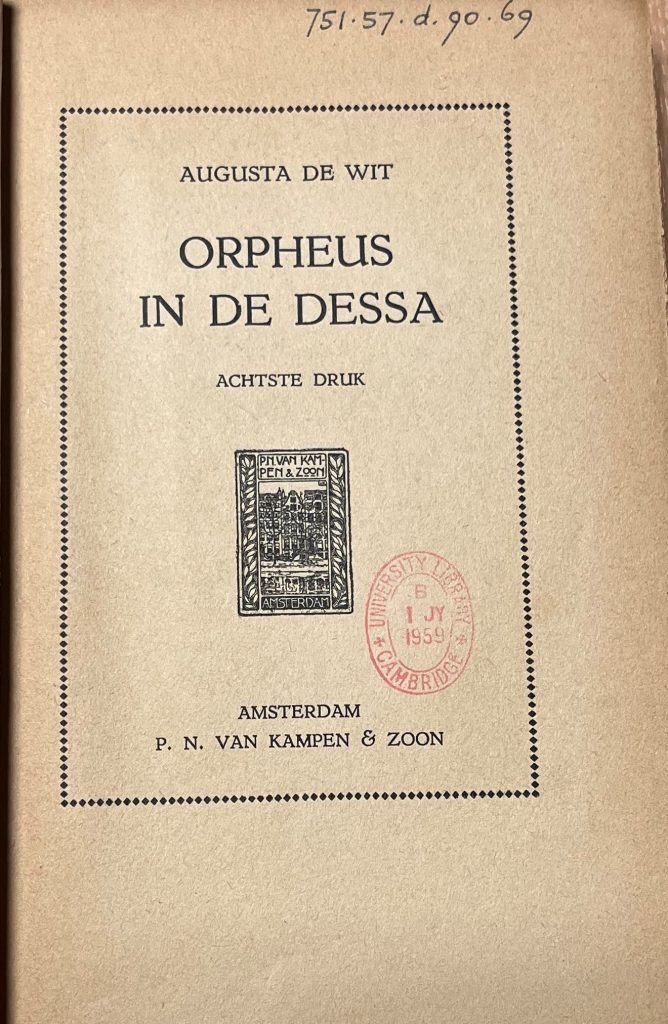 Title page of Orpheus in de Dessa